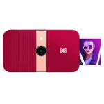 KODAK Smile Cámara digital de impresión instantánea, Cámara de 10MP que abre al deslizarse c/impresora 2×3 ZINK, Pantalla, Enfoque fijo, Flash automático y edición de fotos, Rojo