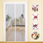 MYCARBON Mosquitera Puerta Magnetica Corredera Cortina Mosquitera Magnética para Puertas Cortina de Sala de Estar la Puerta del Balcón Puerta Corredera de Patio (90 * 210cm Blanco)