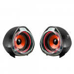 Woxter Big Bass 70 Red – Altavoces para PC, Mando de Control de Volumen, Gaming, 15W de Potencia, Conexiones 3,5mm y USB. Ideal para PC/Smartphones y videoconsolas, Color Negro-Rojo