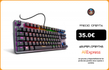 KROM Kernel TKL Teclado mecánico PC Gaming  QWERTY (con «ñ»),  on the fly, anti ghosting, RGB con 9 efectos, sin software, USB|Teclados|