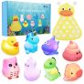 Lictin Juguetes de Baño para Bebé Niños-8 PCS Juguetes de Baño Luminosos Juguetes de Natación del Flotante con Bolsillo de Red Animales Marinos Coloridos para Bebés Baño Piscina Playa
