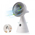 E-More Ventilador USB Pequeño de Mesa Portátil, Silencioso Ventilador con Bateria Recargable para Escritorio,Cama/Camping/Coche/Oficina/Aire Libre