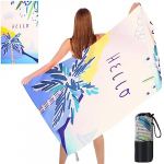 icyant Toallas de Playa, Microfibra Toalla Playa 160x80cm Toalla de Baño Secado Rápido Sin Arena con Bolso de Mano para Gimnasio Viajes Natación Piscina Yoga Camping Deportes Mujer Hombre Niño Adulto