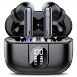 Csasan Auriculares Inalámbricos, Auriculares Bluetooth 5.3 HiFi Estéreo con 4HD Micró, Reproducción de 40H Pantalla LED Cascos Inalambricos, Control Táctil, IPX7 Impermeable, Carga Rápida USB-C[2023]