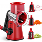 Rallador de Tambor, Rallador de Verduras de Corte Rápido, Rallador de Cocina 3 en 1, Cortadora de Verduras para Pepinos, Zanahorias, Calabacines, etc.