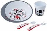 Nuk Mickey Mouse – Set de Vajilla para Niños (9+ meses) con Plato, Vaso , Cuchara y Tenedor