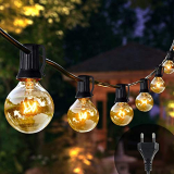 Bteng Guirnaldas Luces Exterior, 25+5 G40 Guirnalda Bombillas, 25ft Cadena de Luces Impermeable IP44, Decoración Luz Interior y Exterior para Patio, Jardín, Fiesta, Bodas, Navidad