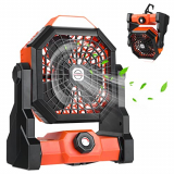 zerotop 7800mAh Ventilador de Camping con Linterna LED Ventilador de Mesa Mini Ventilador USB Silencioso Ventilador Recargable Ventilador Portatil Pequeño para Oficina Hogar Viajar Cámping