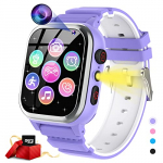 JUBUNRER Reloj Inteligente 26 Juegos Teléfono Podómetro Calorías SOS Cámara HD Despertador Digital Música -Grabación de Video Regalo Smartwatch Niña Niño Cumpleaños