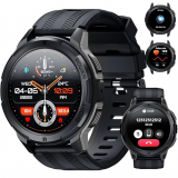 OUKITEL BT10 Reloj Inteligente Hombre, 1.43″ AMOLED Smartwatch Militar con Llamadas Bluetooth, 5ATM Impermeable, 100+ Modos Deporte Pulsómetro Presión Arterial Monito de Sueño, Android iOS