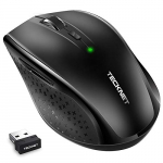TECKNET Ratón Inalámbrico Silencioso, Ratón Inalámbrico 2.4G con Nano Receptor, 90% de Reducción de Ruido, 3000 dpi 5 Niveles Ajustable para PC, Chromebook, Macbook, Notebook