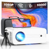 Proyector WiFi Bluetooth 5G con Estuche, 10000 Lumens Full HD 1080P Nativo 4K Compatible, iZEEKER Proyector Portátil Cine en Casa Pantalla de 300» para iOS/Android/PC/PS5/TV Stick/Xbox