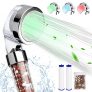 zelaby Alcachofa de ducha LED, antical de alta presión, ahorro de agua, ducha de ducha, 2 modos de filtro 3 variaciones de color, tamaño universal, apto para adultos y niños baño saludable