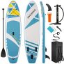 ANCHEER Tabla Paddle Surf Hinchable 305 x 76 x 15 cm, Tabla Padel Surf Hinchable Ultraligero (7.5kg) con Mochila, Remo Ajustable, Aleta, Bomba de Mano, La Carga máxima es de 130 kg