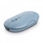 Trust Puck Ratón Inalámbrico Recargable, Bluetooth o 2.4 GHz con Microreceptor USB, PPP 800/1200/1600, Botones Silenciosos, Ergonómico, para Ordenador/Portátil/MacBook/PC/Mac/iPad/Tablet – Azul