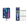 Oral-B 2950N PRO 2 – Pack De 2 Cepillos De Dientes Eléctricos + Oral-B CrossAction Cabezales de Recambio Tamaño Buzón, Pack de 8 Recambios con Tecnología CleanMaximiser