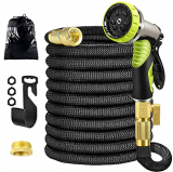 VICBAY Mangueras de Jardín Extensible, 15M/50FT Manguera Extensible con Conectores Latón Sólido, 9 Funciones Pulverizador Agua Manguera Jardín para Limpiar Jardín, Coches, Animales y Riego