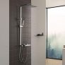 Columna ducha, CECIPA Set de Ducha Acero Inoxidable 304 Duchas de Baño Columna con Teleducha y Ducha lluvia Cuadrada 23x23cm Altura Regulable Cromado