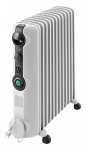 De’Longhi TRRS 1225C Radia S – Radiador de aceite, Termostato Ambiente Ajustable, Comfort-Temp, 12 Elementos, Ruedas, Blanco