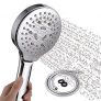 GOAMZ Alcachofa de Ducha con Manguera 1,5m, Alcachofa de Ducha Grande Presione para Cambiar 6 Modos ,Alcachofa de Ducha Alta Presion,Juego de Manguera Ducha de Acero Inoxidable (Cromo)