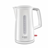 Bosch Hogar HERVIDOR Agua Bosch TWK3A011 2400W,1.7Ltr, 2400 W, De plástico, Acero Inoxidable, Blanco