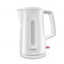 Bosch Hogar HERVIDOR Agua Bosch TWK3A011 2400W,1.7Ltr, 2400 W, De plástico, Acero Inoxidable, Blanco