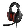 Logitech G332 Auriculares Gaming con Cable, Transductores 50 mm, Almohadillas Giratorias Cuero Sintético, 3,5 mm Jack, Mic Volteable para Silenciar, Ultra-Ligero, PC/Xbox One/PS4/Switch – Negro/Rojo