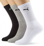 PUMA Sport 3P Calcetines, Hombre, Blanco/Gris/Negro (325-White/Grey/Black), 43-46