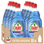 Fairy Ultra Poder Extra Higiene Lavavajillas Líquido a Mano, 4L (X 500 Ml), Aroma a Eucalipto, Azul, 8 Unidades