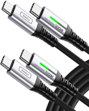 INIU Cable USB C, 100W PD 5A [2 Pack 2m+2m] Carga Rápida QC 4.0 Cable USB C a USB C, Sincronización de Datos Nylon Carga Cable USB C para Samsung S20 Note 10 Huawei Xiaomi iPad Pro MacBook Pro Google