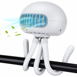 Hisome Mini Ventilador USB, Ventilador de Cochecito, Ventilador de Mano Portátil de 3 Velocidades, Ventilador Ultra Silencioso para Cochecitos, Cuna de Bebé, Asiento Trasero en el Coche (Blanco)