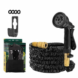 HALOVIE Manguera de Jardín Extensible 50FT/15M Manguera de Agua Conexiones de Latón Puro Boquilla de 8 Modos de Pulverización Manguera de Riego Flexible Retráctil Tejido Extra Fuerte