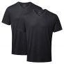 DANISH ENDURANCE Men’s Organic T-Shirt, 2 Pack, Crew Neck and V-Neck (Cuello en Pico – Negro, L)