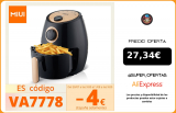 MIUI Freidora de aire, 2L Mini Oil Free Electric Fryer, MI CYCLONE 360° Baking Technology, Versión mecánica de la perilla de la tostadora del hogar, Classic  Air Fryer|Freidoras eléctricas|