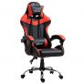 Vinsetto Silla Gaming Ergonómica Silla para Videojuegos Reclinable y Giratoria con Altura Ajustable Reposacabezas y Cojín Lumbar 63x67x119-127 cm Rojo y Negro