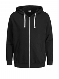 Jack & Jones Jjeholmen Sweat Zip Hood Noos Sudadera con Capucha, Negro (Black), S para Hombre