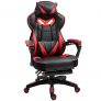 Vinsetto Silla Racing Silla Ergonómica de Escritorio para Oficina Regulable en Altura Reclinable Respaldo con Reposapiés Reposacabezas Cojín Lumbar Ruedas 65x70x118,5-126,5 cm Rojo