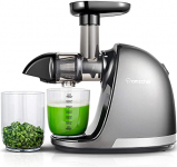 Licuadora Prensado en Frio, AMZCHEF Licuadora Frutas Verduras,Extractor de zumos con Función inversa,Motor Silencioso,fácil de limpiar con un cepillo extra (gris)