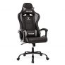 IWMH Silla Gaming, Silla Gamer con Respaldo Alto Ergonómico, Silla de Carreras Giratoria de Altura Ajustable con Reposabrazos, Reposacabezas Ajustable y Soporte Lumbar (Gris)