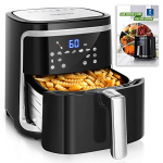 Aigostar Cube – Freidora de aire sin aceite 7L, 1900W, 7 funciones preestablecidas + mantener caliente, modo manual, panel LED táctil. Doble uso: con cesta o cajón. Sin BPA. Libro de recetas incluido