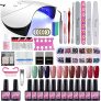Saint-Acior Lámpara Secador de Uñas 36W UV/LED 12PCS Esmalte Semipermanente Kit Uñas de Gel Primer Uñas Top Coat DIY Uña Arte Kit para Manicura