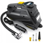 USERCENT Compresor Aire Portatil Bici, 100PSI Inflador Electrico Neumaticos Automático 12v con Manómetro, Luz LED, para Moto, Bicicleta, Pelota, Coche.