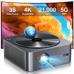 Ultimea Proyector con Auto Focus/Keystone Nativo 1080P, Proyector Full HD Cine en Casa 700ANSI 21000Lumens, Proyector 5G WiFi Bluetooth, Proyector Home Cinema para iOS Android Phone/TV Stick/Laptop