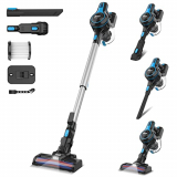INSE N5S Aspiradora Escoba sin Cable 20KPa/45Mins, Aspirador Potente 6 en 1 con depósito de Polvo Grande de 1,2 l,Cepillo para Suelos con LED, alfombras, Pelo de Mascotas, Autos y más
