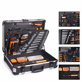 Caja de Herramientas de Aluminio 136 Pcs, Maletín de Herramientas de Mano,Juego de Destornilladores de Precisión, Martillo, Alicates