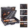 Caja de Herramientas de Aluminio 136 Pcs, Maletín de Herramientas de Mano,Juego de Destornilladores de Precisión, Martillo, Alicates