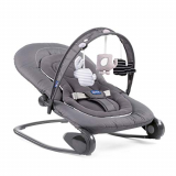 Chicco Hooplà Hamaca para Bebé de 0 Meses a 18 kg, Balancín y Silla de Bebés y Niños con Arco de Juegos, Respaldo Ajustable y Cojín Reductor, Compacta – Color Gris (Moon Grey)