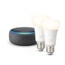 Echo Dot (3.ª generación), Tela de color antracita + Philips Hue White Pack de 2 bombillas inteligentes, compatible con Alexa – Kit de inicio de Hogar digital
