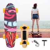 WESOKY Monopatín eléctrico con mando a distancia, 20 km/h, máx. 7 capas, tabla de arce, motor de 350 W, alcance máximo de 8 km, monopatín eléctrico, regalo para niños, adolescentes y adultos, máx. 80 kg