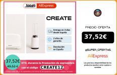 CREATE PACK MOI SLIM + TOAST EASY, Batidora de vaso con picadora eléctrica y Tostadora automática Dos ranuras 8000 W|Mezcladoras de alimentos|